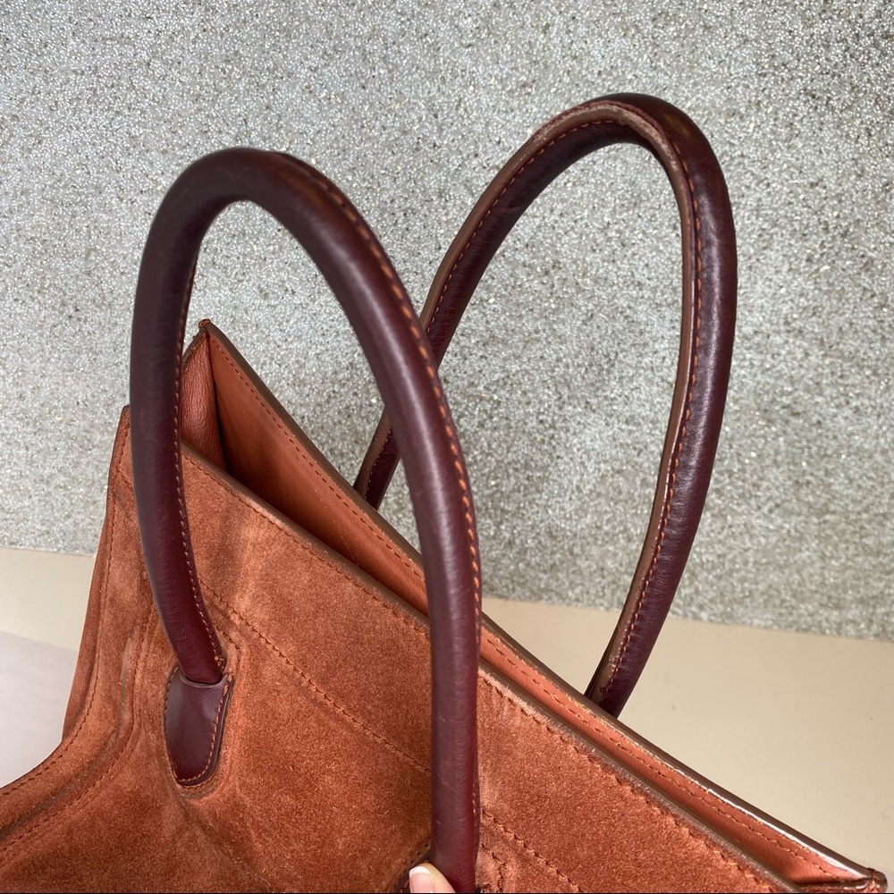 Celine Medium Phantom Medium Luggage Tote Brown Suede - Picture 14 of 16
